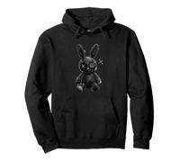 Broken Doll Bunny Creepy Plush Horror Gothic Aesthetic Pullover Hoodie