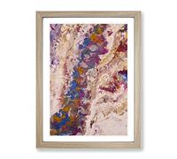 Broken Earth Abstract Framed Print for Living Room Bedroom Home Office Décor, Wall Art Picture Ready to Hang, Oak A4 Frame (34 x 25 cm)
