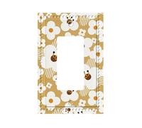 Broken Flower Premium One-Gang Decorative Switch Plate Cover with Textured Fabric-Grain Finish & Accent Dot Design â€“ Durable Pc Material Wall Plate for Residential and Commercial Use