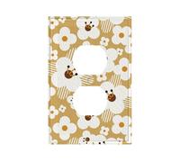 Broken Flower Premium Single-Gang Roman Frame Switch Plate â€“ Realistic Leather-Texture Finish, Durable Pc Material Wall Cover for Residential & Commercial Use (Includes Decorative Screws)