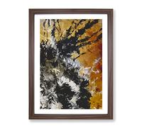 Broken Form Abstract Framed Print for Living Room Bedroom Home Office Décor, Wall Art Picture Ready to Hang, Walnut A3 Frame (34 x 46 cm)