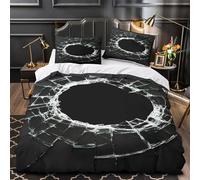 Broken glass 3D Pattern Comforter Cover 3-Piece Microfiber Durable Skin-Friendly Modern abstract design Duvet Cover 2 Pillow Shams Hidden Zipper Home Decor Kids Bedroom Super king（260x220cm）