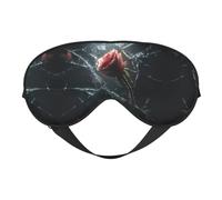 Broken Glass Cracked Rose Print Silk Sleeping Mask with Adjustable Strap-Silk Eye Mask Soft Eye Cover,for Blocking Out Lights Sweet Sleep Travel Relax, Nap, Meditation