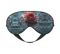 Broken Glass Cracked Rose Print Silk Sleeping Mask with Adjustable Strap-Silk Eye Mask Soft Eye Cover,for Blocking Out Lights Sweet Sleep Travel Relax, Nap, Meditation