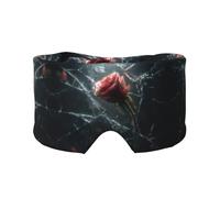 Broken Glass Cracked Rose Print Sleep Eye Mask with Earmuffs - Block Out Light Contoured Night Blindfold Eye Sleeping Mask with Ear Cover for Men Women Side Sleeper Night Gift