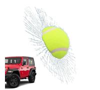 Broken Glass Decal, 3D Tennis Ball Hit Window Sticker, Funny Adhesive Decal, Waterproof Auto Windshield Decoration for Vehicles