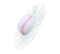 Broken Glass Decal - 3D Tennis Ball Hit Window Sticker - Funny Window Decal, Auto Windshield Decoration for SUVs Sedans