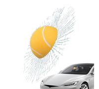 Broken Glass Sticker - 3D Tennis Ball Image, Car Window Sticker With High Adhesion, Weatherproof Sun Protection Sticker, Unique Sporty Outdoor Accessory Case For Trucks And Sedans
