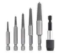 Broken Head Screw Extractor, Stripped Remover Kit, Stripped Screw Removal Tool, Complete 6-Piece Removal Kit, Professional Quality Materials, Black, for Carpenter, Electricians, Homeowners, Amateurs