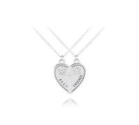 Broken Heart Best Friend Rhinestone 2 Pcs Friendship Necklace present-Black