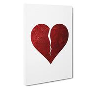 Broken Heart Canvas Print | Gallery Wrapped 30mm Frame Wall Art | 30x20 inches | Ready to Hang | Modern Picture | Living Room Bedroom Lounge Office