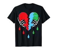 Broken Heart Earth Day Skeleton Hand Save The planet T-Shirt