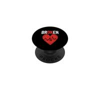 Broken heart heartbeat I'm OK invisible illness awareness PopSockets Adhesive PopGrip