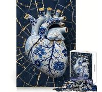 Broken Heart Kintsugi Art Jigsaw Puzzles for Adults1000 Pieces Memory Training Serene Escape Flawless Cut Birthday Gift (50x75cm)