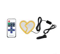 Broken Heart Led Neon Light For Car Window, 7 Color Flashing Ambient Lamp With Wireless Remote Control, 12v Vehicle Interior Decor Lighting Kit, Easy Install On Glass Or Paint, 91mm(Yellow)