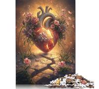 Broken Heart with Flowers Jigsaw Puzzles Puzzle for Adults Kids. 1000 Pieces Impossible Challenge Toy Educational Games Home Decoration for Adults& Kids Age 14 Years Up 1000pcs (40x28cm)