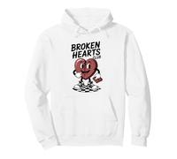 Broken Hearts Club Funny Retro Mascot Anti Valentine Pullover Hoodie