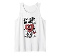 Broken Hearts Club Funny Retro Mascot Anti Valentine Tank Top