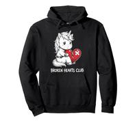 Broken Hearts Club Unicorn Cute Heartbroken Emo Pullover Hoodie