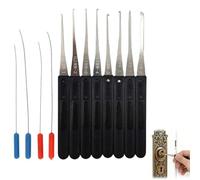 Broken Key Extractor Tools Kit, Professional Locksmith 0.15-0.4mm Lock Picking Tool for Remove Broken Keys, Multi Function Portable Mens Gadgets for Beginners, Experts Security, Training Repair, 12Pcs