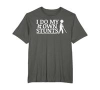 Broken Leg Cast Crutch Funny Stunts Injury Recovery Gift T-Shirt