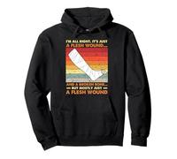 Broken Leg Recovery Flesh Wound Cast Broken Bone Humor Joke Pullover Hoodie