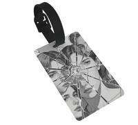 Broken Mirror Face Luggage Tags for Suitcases - Durable PVC ID Tags with Detachable Straps for Travel, Backpack, Golf Bag, Anti-Loss