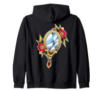 Broken Mirror Flowers Zip Hoodie