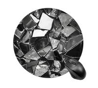 Broken Mirror Fragments Mousepad Waterproof Gaming Mousepads with Non-Slip Rubber Base Round Computer Mousepad with Stitched Edges for Desk Pad 7.8 Inch