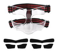 Broken Nose Face Guard, 5.9x3.74in Red & Black Sports Face Shield Nose Protector Nose Guard Face Mask with Padding Adjustable Face Shield for Basketball Soccer Baseball (Half Cover)