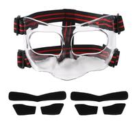 Broken Nose Face Guard, 5.9x3.74in Red & Black Sports Face Shield Nose Protector Nose Guard Face Mask with Padding Adjustable Face Shield for Basketball Soccer Baseball (Full Cover)