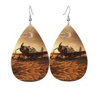 Broken old airplanes. Pattern teardrop earrings, fashionable earrings suitable for work/dating/vacation