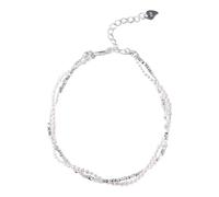 Broken Pearl Silver Double Wrapped Bracelet Woman. Women's Broken Silver Necklace Exquisite Pearl Necklace Women's Watch Case (White-1, One Size)