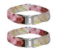 Broken Petals Adjustable Pet Collar for Small Medium Large Dogs & Cats, Reflective Strip for Night Safety, Soft Comfort Pad