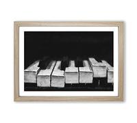 Broken Piano Keys Abstract Painting Framed Print | A2 Oak Framed Wall Art | Ready to Hang | Abstract Music Picture | Living Room Bedroom Lounge Office