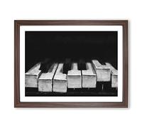 Broken Piano Keys Abstract Painting Modern Art Framed Wall Art Print, Ready to Hang Picture for Living Room Bedroom Home Office Décor, Walnut A4 (34 x 25 cm)