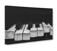 Broken Piano Keys Canvas Print | Gallery Wrapped 30mm Frame Wall Art | 30x20 inches | Ready to Hang | Modern Music Picture | Living Room Bedroom Lounge Office