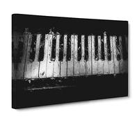 Broken Piano Keys Canvas Print | Gallery Wrapped 30mm Frame Wall Art | 30x20 inches | Ready to Hang | Modern Music Picture | Living Room Bedroom Lounge Office