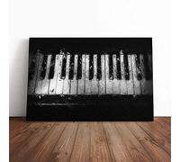 Broken Piano Keys | Canvas Wall Art Print | Framed & Ready to Hang Picture | Modern Home Decor for Living Room, Bedroom, Kitchen or Office | 30x20 Inches