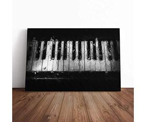 Broken Piano Keys | Canvas Wall Art Print | Framed & Ready to Hang Picture | Modern Home Decor for Living Room, Bedroom, Kitchen or Office | 30x20 Inches