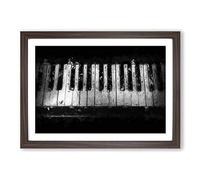 Broken Piano Keys Framed Print | A2 Walnut Framed Wall Art | Ready to Hang | Modern Music Picture | Living Room Bedroom Lounge Office