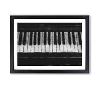 Broken Piano Keys Painting Framed Print | A2 Black Framed Wall Art | Ready to Hang | Modern Music Picture | Living Room Bedroom Lounge Office