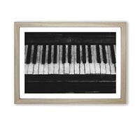 Broken Piano Keys Painting Framed Print | A2 Oak Framed Wall Art | Ready to Hang | Modern Music Picture | Living Room Bedroom Lounge Office