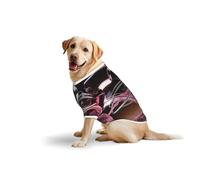 Broken Pink Heart Print Breathable Dog Tshirt for Medium Large Breed