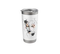 Broken Porcelain Mask with Flowers - Gothic Stainless Steel Insulated Tumbler