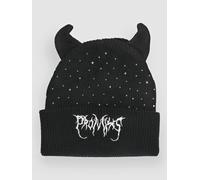 Broken Promises Rhinestone Horn Beanie black Uni