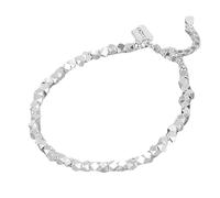 Broken Silver A Few Taels Of Fortune Sign Bracelet Girls Premium Sense Of Design Simple Wind Hundred With Jewelry Women Bracelet Alarm Watch (Silver, One Size)