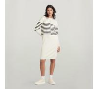 G-Star Women's Broken Stripe Knitted Dress , Beige/khaki (antique white D24515-D563-G286), XL