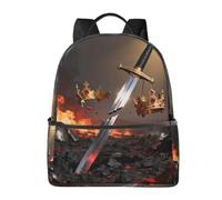 Broken Sword Crown Backpack-Lightweight Travel Daypack with Laptop Sleeve