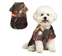 Broken Sword Crown XL Pet Hawaiian Shirt for Small Dogs-Cute Summer Beach Outfit for Puppy, Soft Breathable Cat Clothes with Buttons